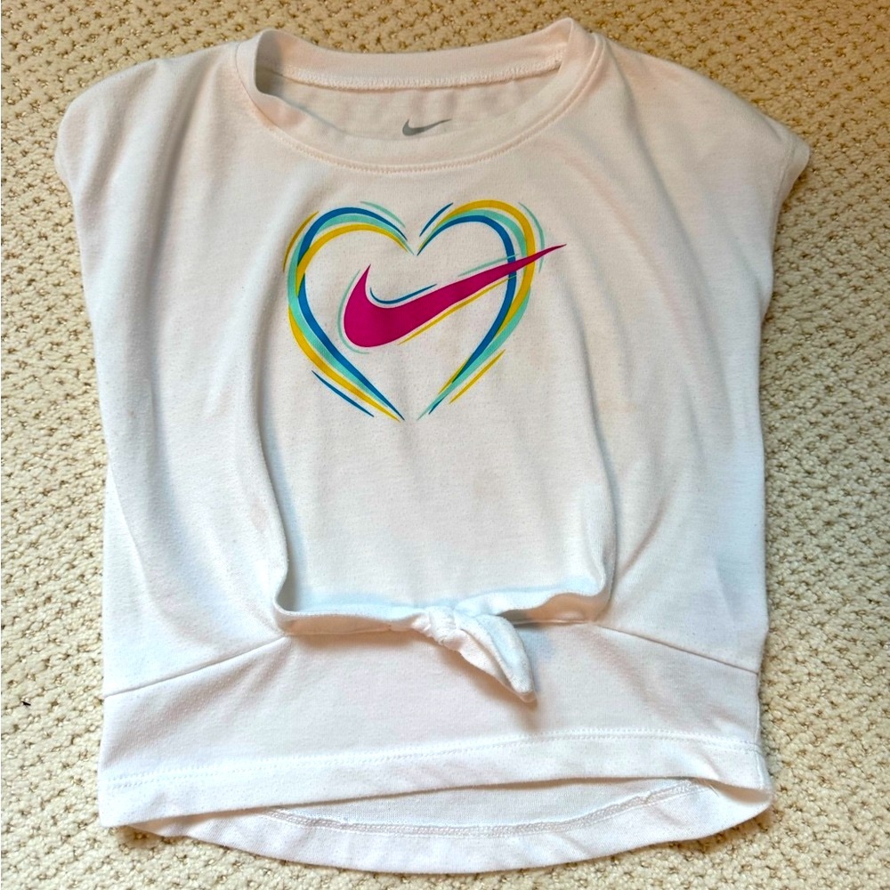 Nike Kids White Shirt with Heart Design
